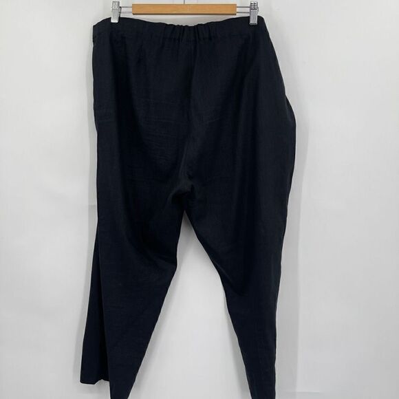 J.Jill Black Linen Stretch Pull-On Elastic Waist Pants Size XL - Picture 4 of 6